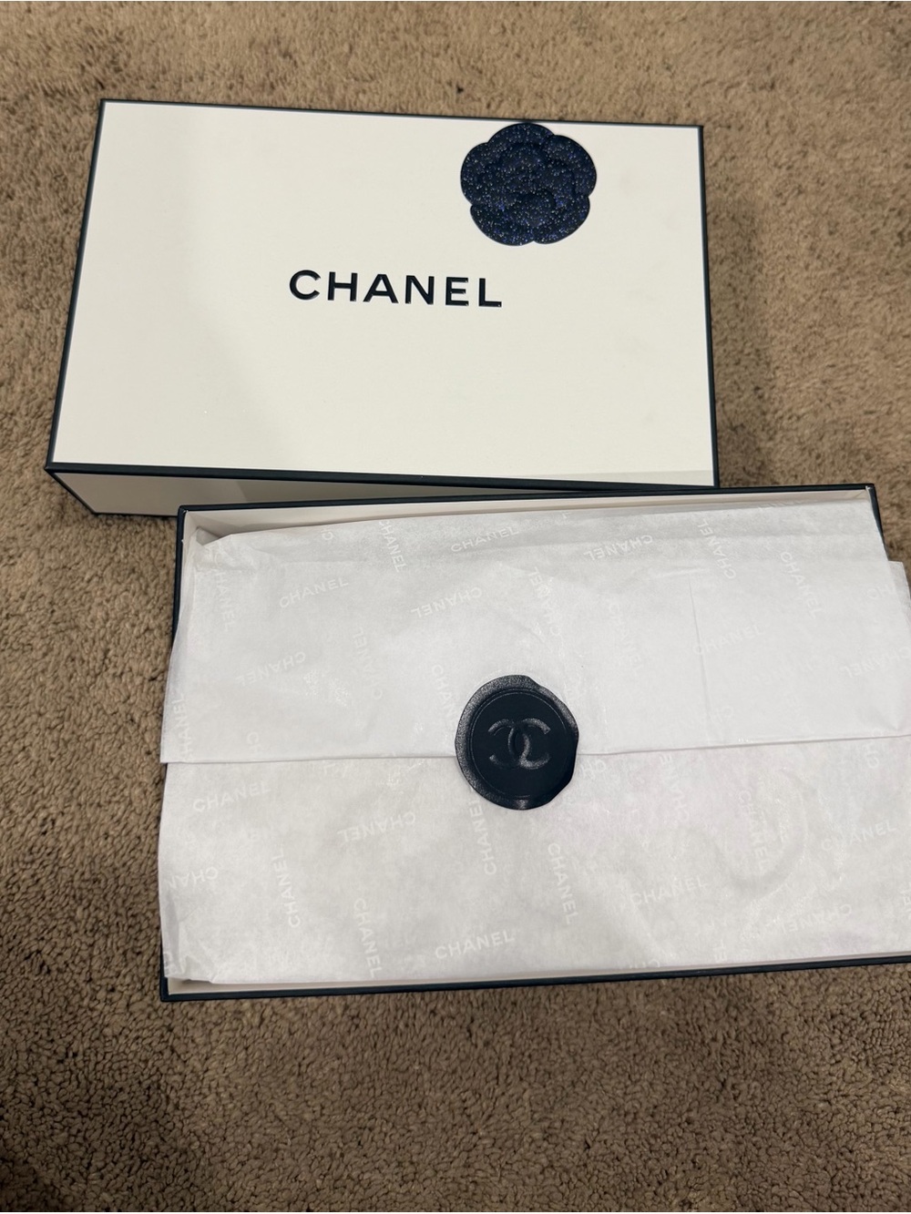 CHANEL Empty Gift Box with Branded Tissue - AUTHENTIC BOX